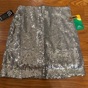Tipsy Elves Shimmering Silver Mini Skirt